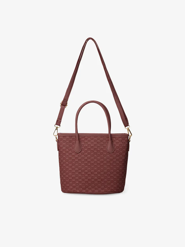 25_A_WomenBags_EAWHB5-007_Red_2R.webp Cinnamon Delight: Brown Bucket Shoulder Bag - Image 1